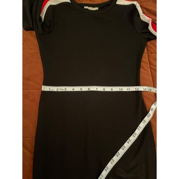 Zara Trafaluc women’s sz S Black Long Sleeve Bodycon Dress ,Red & White Striped‎ - Picture 9 of 16